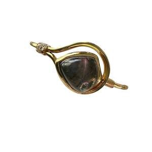 Alexis Bittar Gold Stone Hook Bangle Bracelet